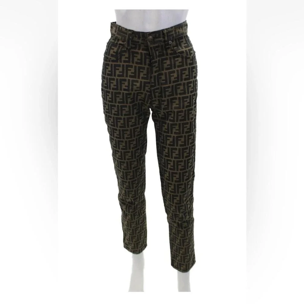 Authentic vintage Fendi Zucca Print Monogram Jeans Pants 27
